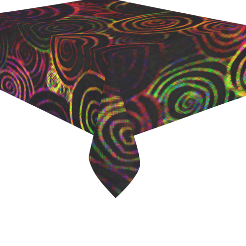 Velvety Swirls Cotton Linen Tablecloth 60"x 84"