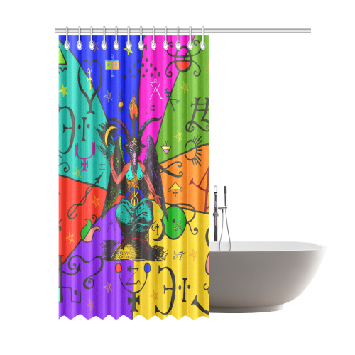 Awesome Baphomet Popart Shower Curtain 69"x84"