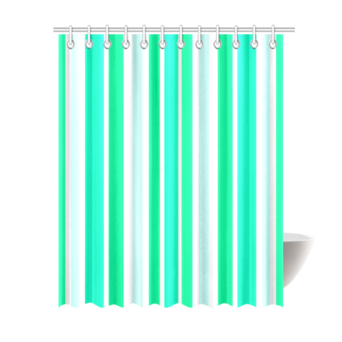 Summer Greens Stripes Shower Curtain 69"x84"