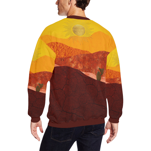 In The Desert Men's Oversized Fleece Crew Sweatshirt/Large Size(Model H18)