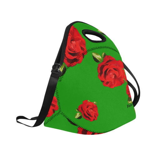Fairlings Delight's Floral Luxury Collection- Red Rose Neoprene Lunch Bag/Large 53086a4 Neoprene Lunch Bag/Large (Model 1669)