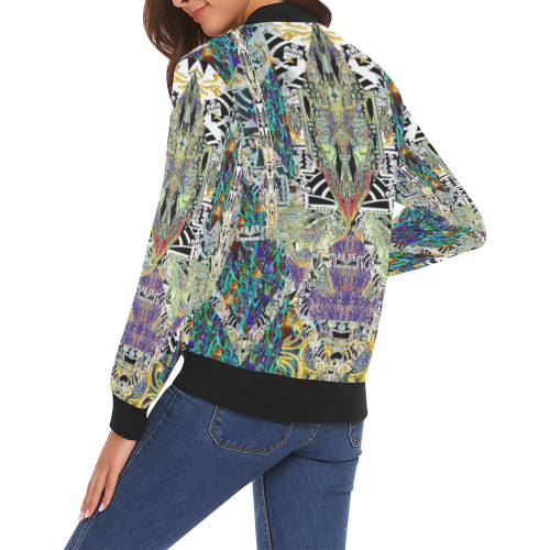 concious All Over Print Bomber Jacket for Women (Model H19)