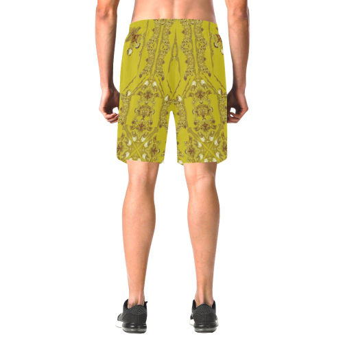 yellow nature Men's All Over Print Elastic Beach Shorts (Model L20)