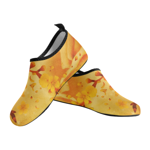 Floral design, soft colors Men's Slip-On Water Shoes (Model 056)