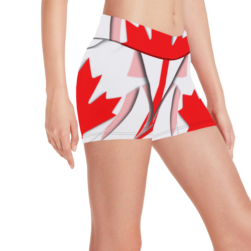 Flag of Canada Women's All Over Print Short Leggings (Model L28)