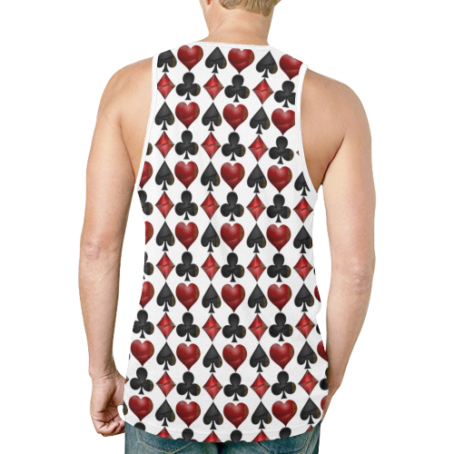 Las Vegas Black and Red Casino Poker Card Shapes New All Over Print Tank Top for Men (Model T46)