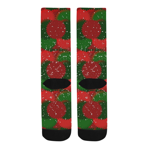 Christmas Snow Red and Green Trouser Socks (For Men)