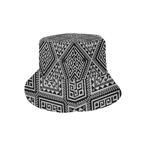 Geometric Folklore Diamonds Ethno Pattern black All Over Print Bucket Hat