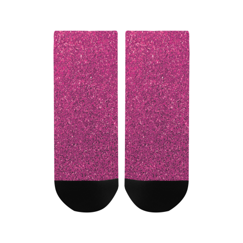 Hot Pink Glitter Women's Ankle Socks