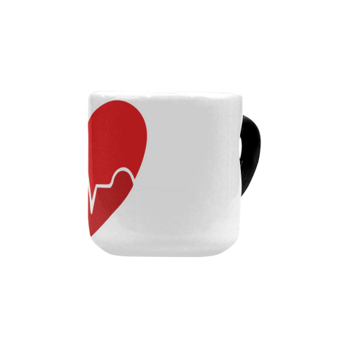 ecg heart rate colour changeable mug Heart-shaped Morphing Mug