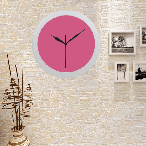 color French pink Circular Plastic Wall clock