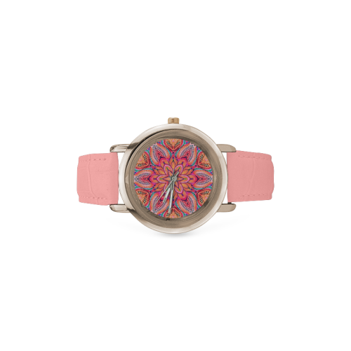 50-3 Women's Rose Gold Leather Strap Watch(Model 201)