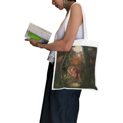 Awesome wolf in the night Canvas Tote Bag/Small (Model 1700)