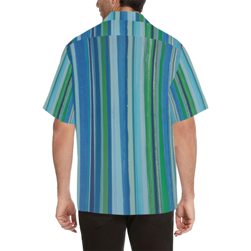 painted stripe Hawaiian Shirt (Model T58)