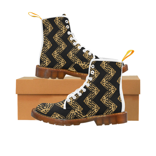 zigzag gold black Shoes Martin Boots For Women Model 1203H
