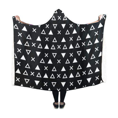 Geo Line Triangle Hooded Blanket 60''x50''