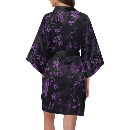Gothic black_n_purple pattern Kimono Robe