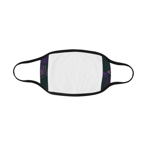 Psychedelic 3D Square Spirals - purple Mouth Mask