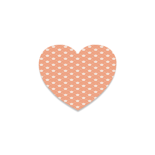 Living Coral Color Scales Pattern Heart Coaster