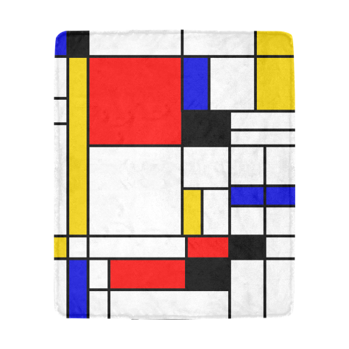 Bauhouse Composition Mondrian Style Ultra-Soft Micro Fleece Blanket 50"x60"