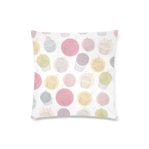 Colorful Cupcakes Custom Zippered Pillow Case 16"x16"(Twin Sides)