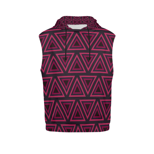 Tribal Ethnic Triangles All Over Print Sleeveless Hoodie for Women (Model H15)
