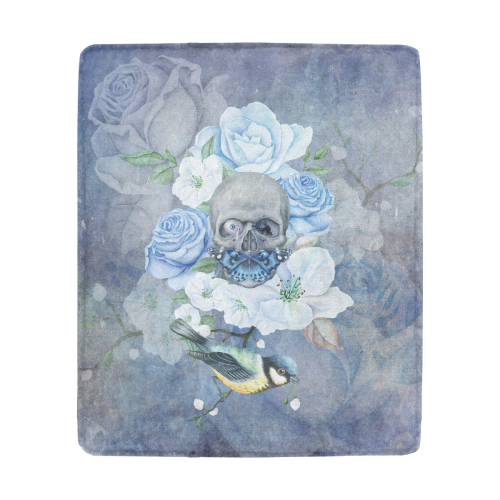 Gothic Skull With Butterfly Ultra-Soft Micro Fleece Blanket 50"x60"