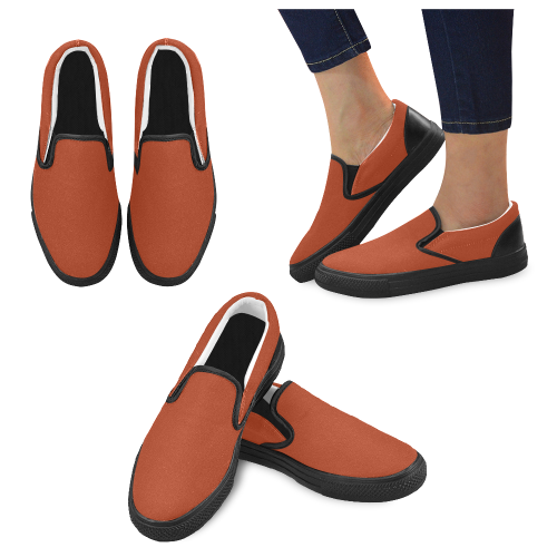 Winter Rust Men's Slip-on Canvas Shoes (Model 019)