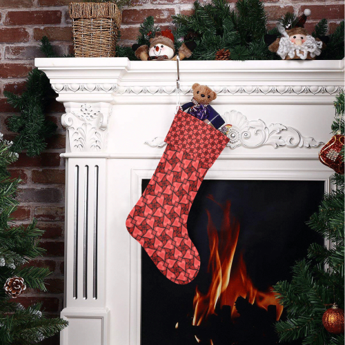 Red Hearts Love Pattern Christmas Stocking