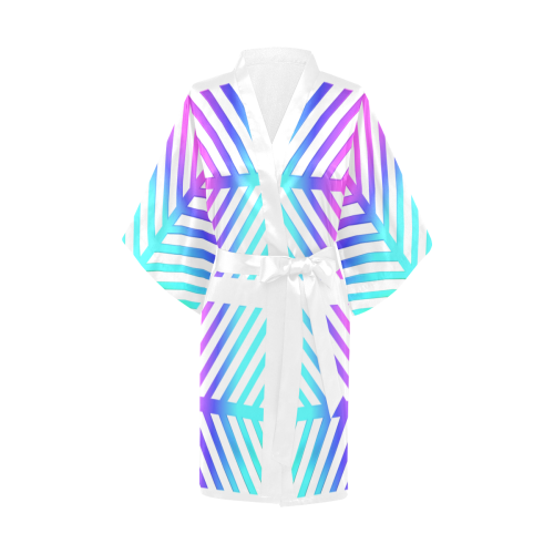 Rainbow Multicolored Ethnic Abstract Design 2 Kimono Robe