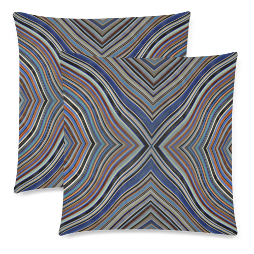 Wild Wavy X Lines 23 Custom Zippered Pillow Cases 18"x 18" (Twin Sides) (Set of 2)