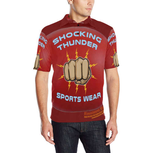 Shocking Thunder Pullover S/S Shirt Men's All Over Print Polo Shirt (Model T55)