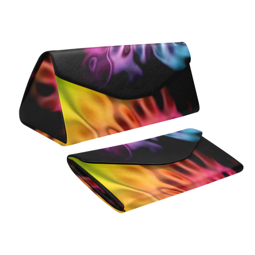 Magic Flower Flames Fractal - Psychedelic Colors Custom Foldable Glasses Case