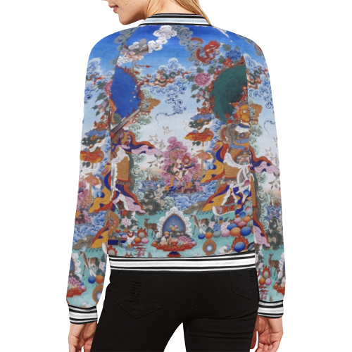 Four Heavenly Kings, by Ivan Venerucci Italian Style All Over Print Bomber Jacket for Women (Model H21)