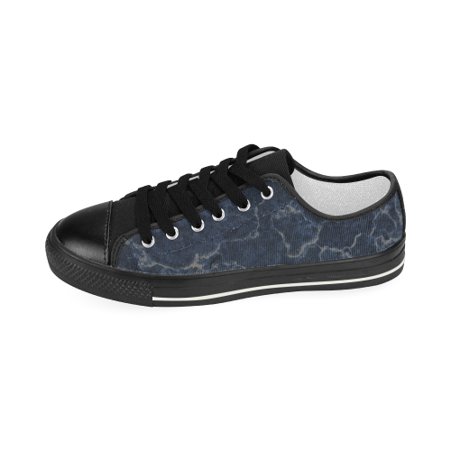 Marble Blue Women's Classic Canvas Shoes (Model 018)