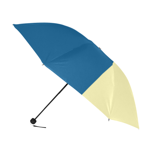 Classic Blue Angle Curl on Yellow Anti-UV Foldable Umbrella (U08)