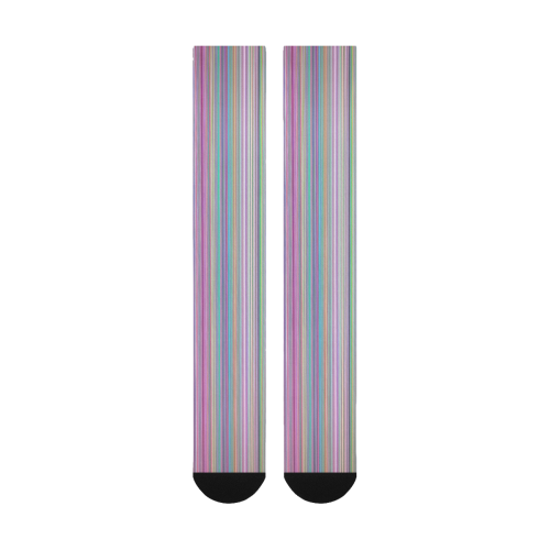 Broken TV screen rainbow stripe Over-The-Calf Socks
