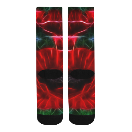 Wonderful Poppies In Summertime Men's Custom Socks