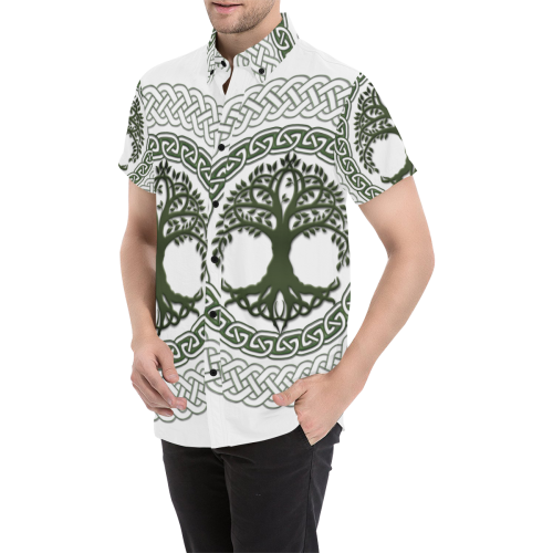 Awesome Celtic Tree Of Life Men's All Over Print Short Sleeve Shirt/Large Size (Model T53)