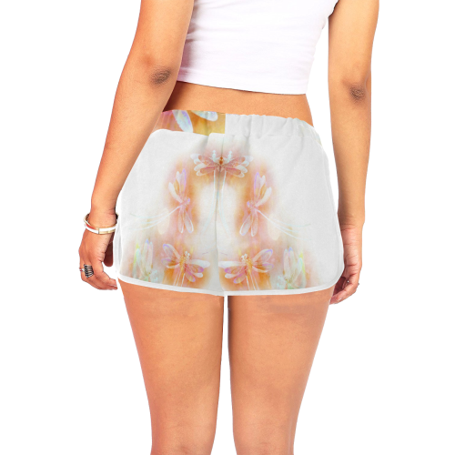 Watercolor dragonfly Women's All Over Print Relaxed Shorts (Model L19)