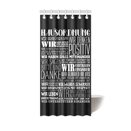 German House Rules - POSITIVE HAUSORDNUNG 2 Shower Curtain 36"x72"