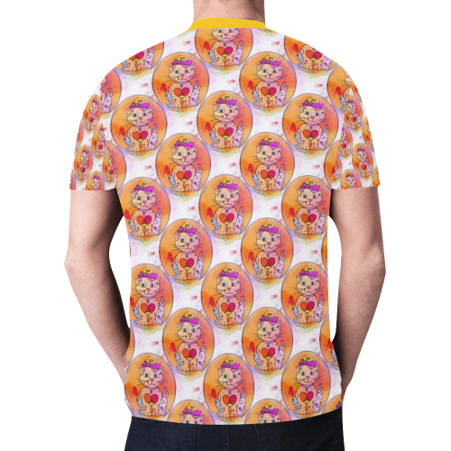 Cat by Popart Lover New All Over Print T-shirt for Men (Model T45)