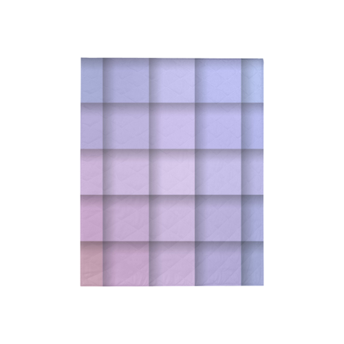 Glass Mosaic Blue Violet Orange Pattern Quilt 40"x50"