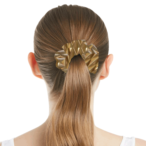 Metallic Gold Star All Over Print Hair Scrunchie