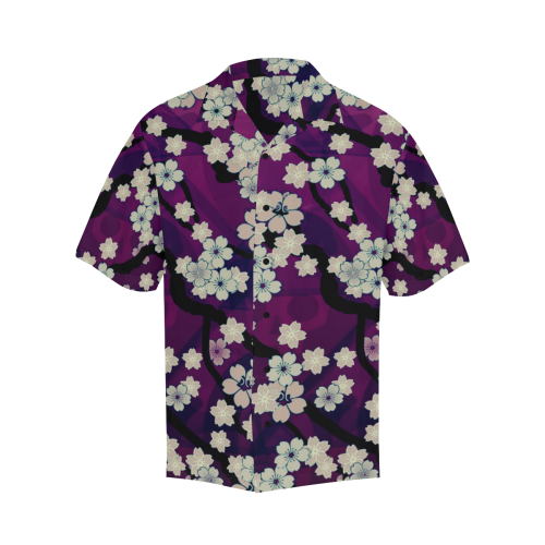 Sakura Breeze Chill Violet Hawaiian Shirt (Model T58)