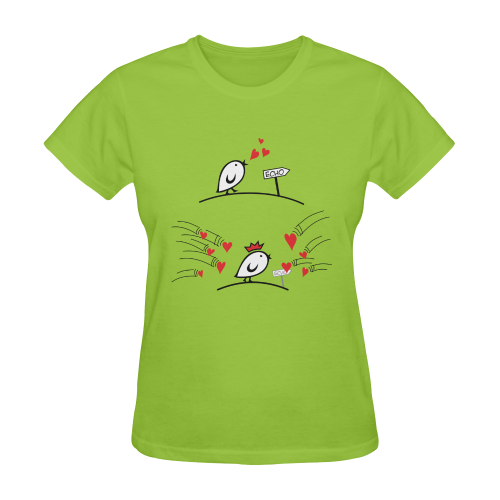 Comic Birds - Tweetlercools - LOVE ECHO 1 Sunny Women's T-shirt (Model T05)