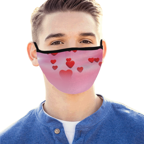 lovely romantic sky heart pattern for valentines day, mothers day, birthday, marriage - face mask Mouth Mask (30 Filters Included) (Non-medical Products)
