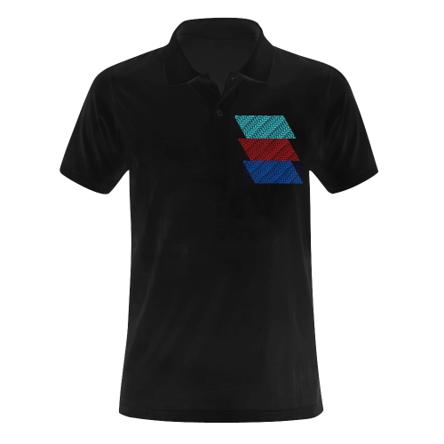 NUMBERS Collection 1234567 Multi Color Flag/back Men's Polo Shirt (Model T24)