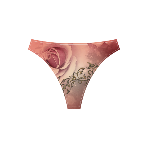 Wonderful roses with floral elements Sport Top & High-Waisted Bikini Swimsuit (Model S07)