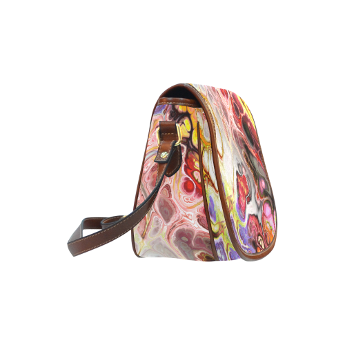 Colorful Marble Design Saddle Bag/Large (Model 1649)